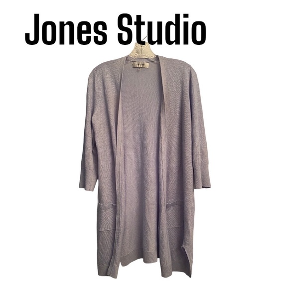 Jones Studio Light Blue Long Elbow Sleeve Cardigan S - Picture 1 of 11